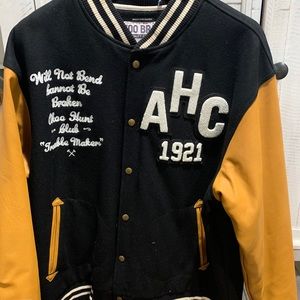 Akoo brand letterman’s jacket